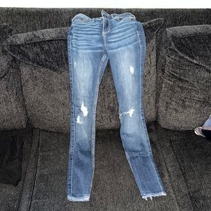 High rise ripped jeans, size 0R, (24W, 30L)